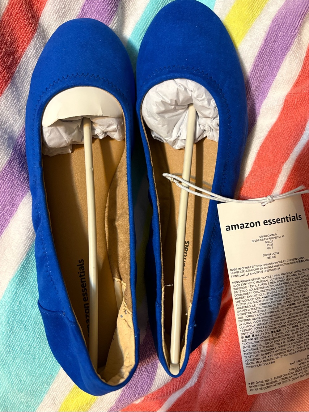Amazon Essentials Blue Womens Ballet Flats